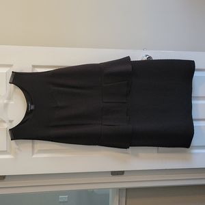 black peplum sleeveless dress